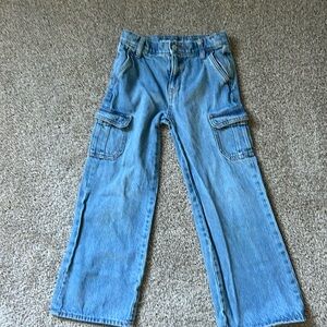 Old navy baggy wide leg cargo jeans girls size 10